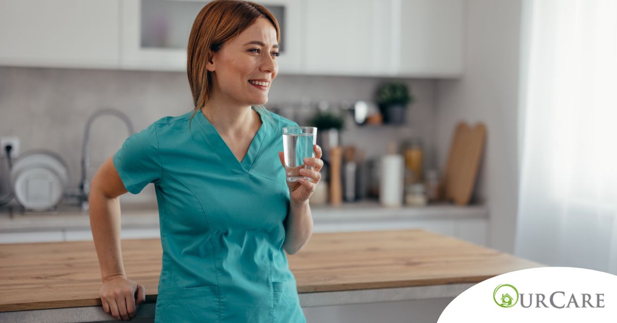 A home care aide in her daily routine.